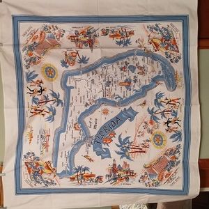 Vintage Florida souvenir fabric tablecloth